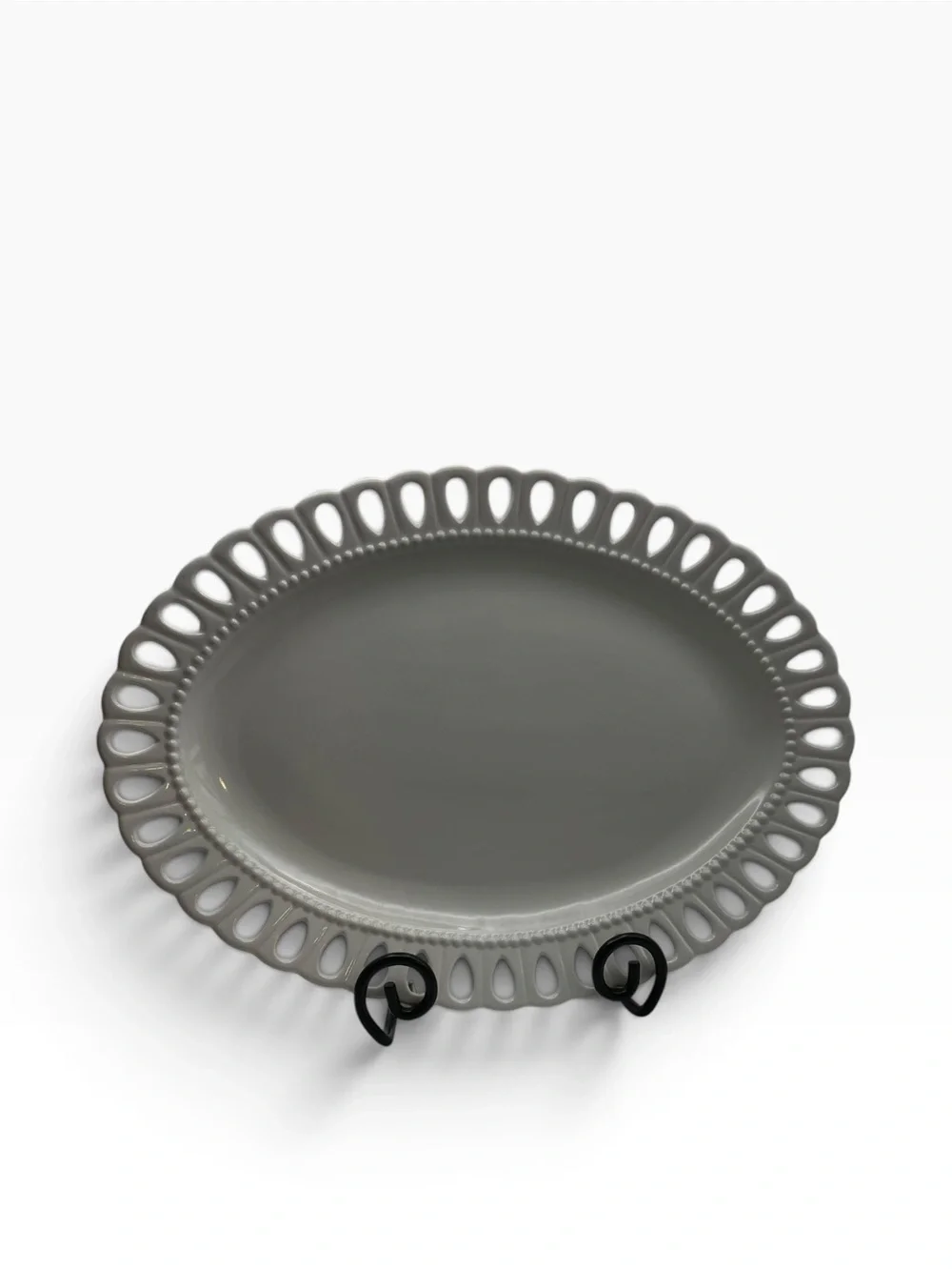 Godinger Regal Cream White Pierced Oval Serving Platter 14.5” | Cottagecore